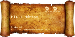 Mitli Márton névjegykártya